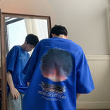 Men T Shirt Sunset Landscape Painting Pure Cotton Vibe