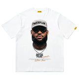 James Big Head American Print Short Sleeve Loose T-shirt