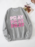 Women's Print Thermal Lined Crew Neck Loose Pullover Long Shirt