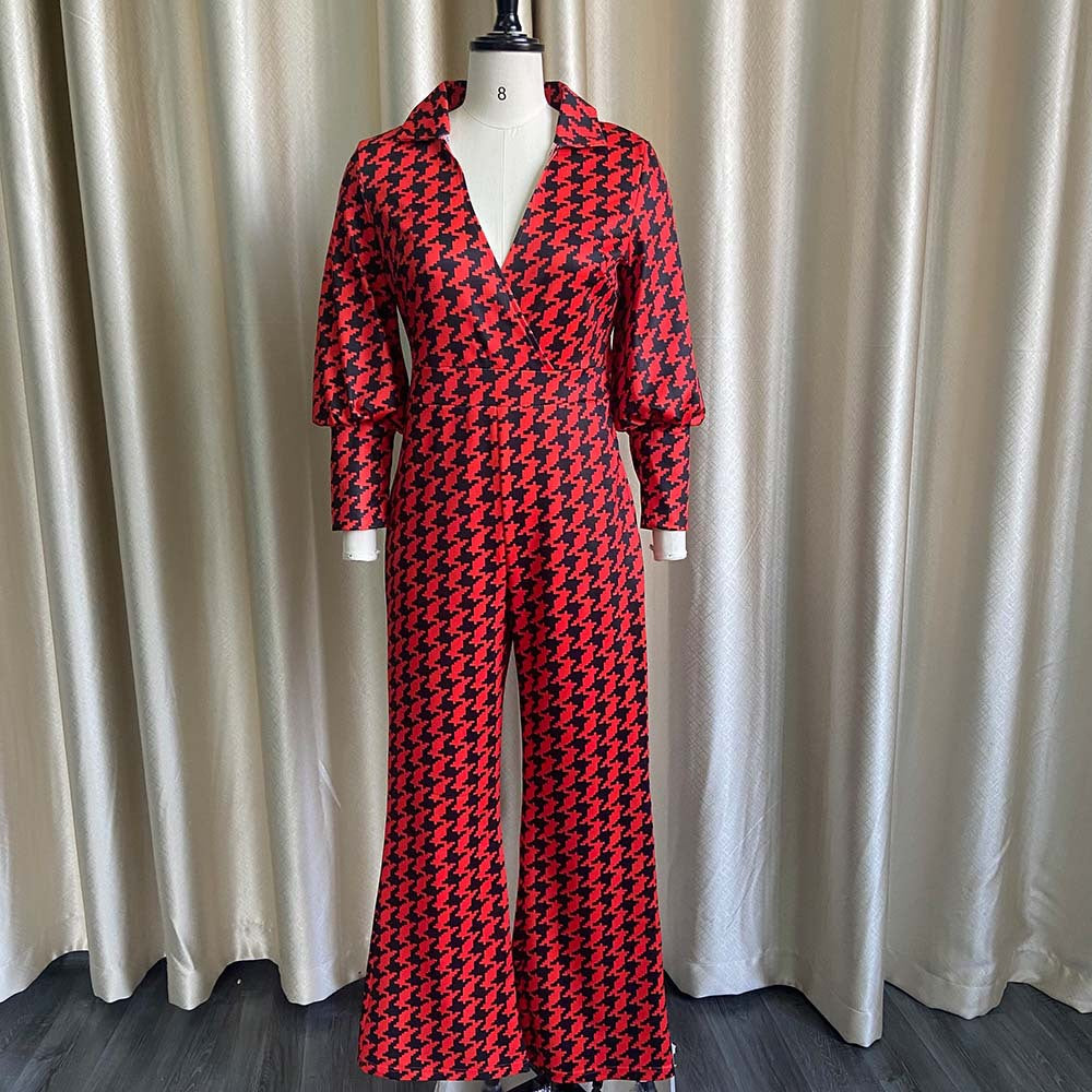 Women Co-Ords Spring Loose Elastic V-neck