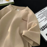 Men T Shirt Waffle Summer Loose Casual