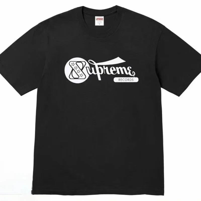 Supreme Men's Alphabet Cartoon Printed Cotton T-shirt Couple