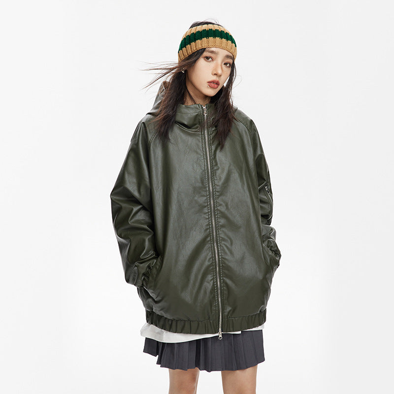 Unisex Pu Jacket PU Leather Jacket Cool Handsome