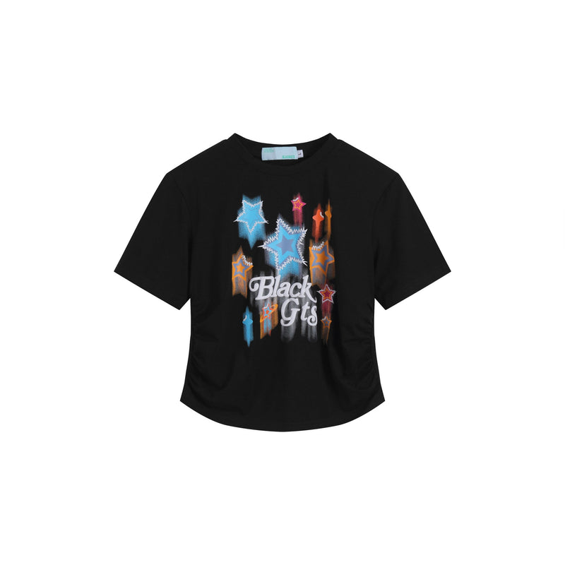 After Prom Shirt Hot Girl Crew-Neck Style Ins XINGX Printed Slim Fit Short Sleeve T-shirt Top