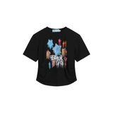 After Prom Shirt Hot Girl Crew-Neck Style Ins XINGX Printed Slim Fit Short Sleeve T-shirt Top