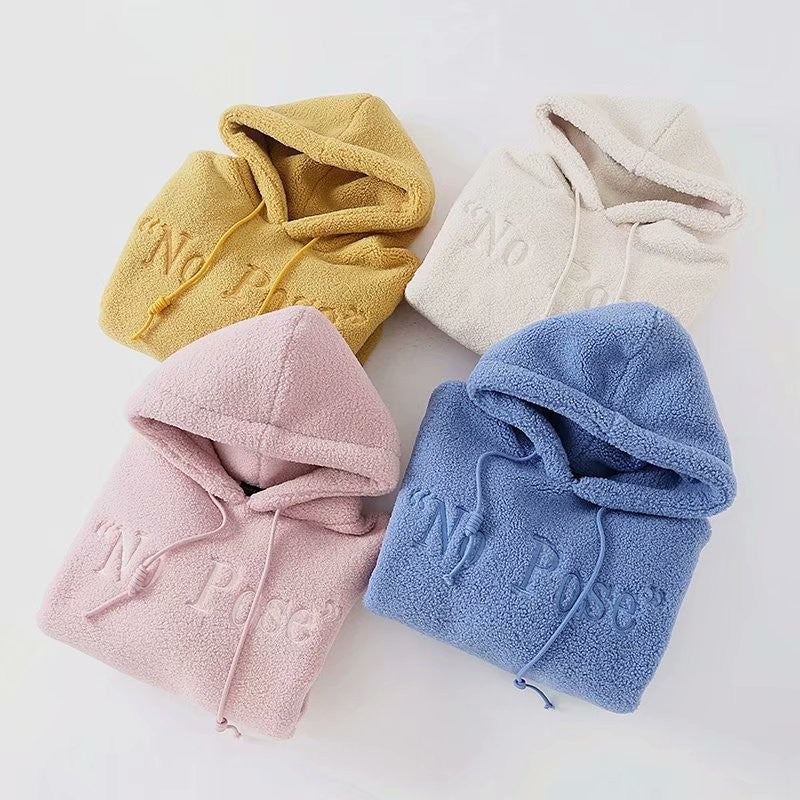 Women Hoodie Lamb Wool Loose Thick