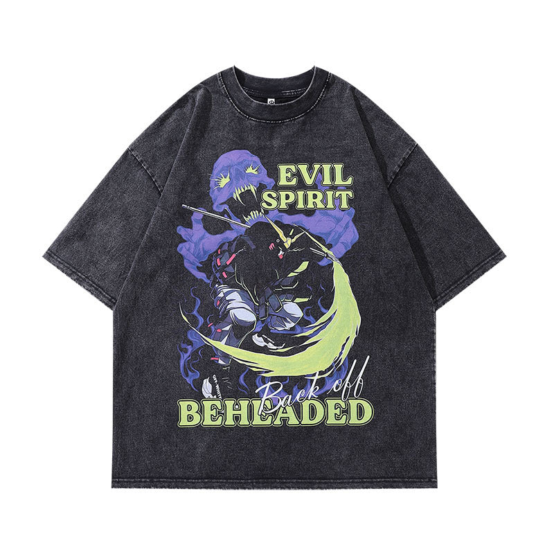 Men T-Shirt Vibe Retro Loose Distressed