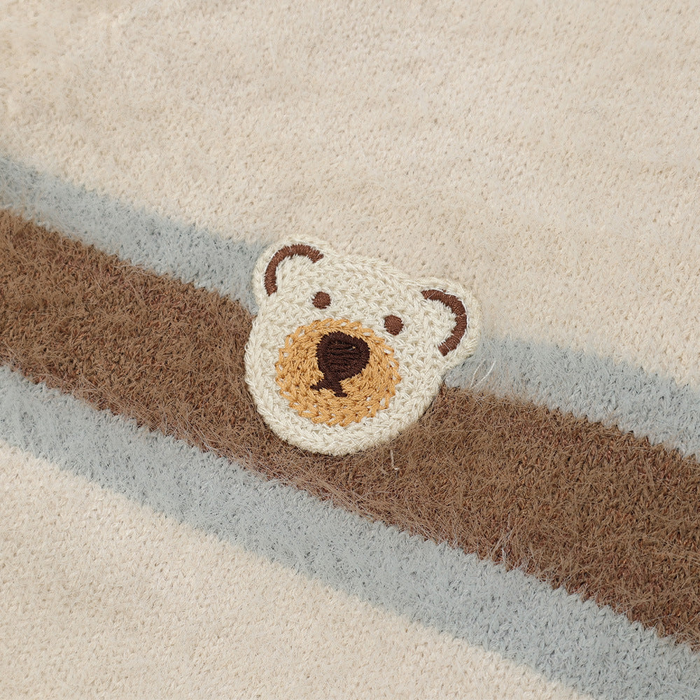 Men Sweater V-neck Striped Outer Wear Cardigan Sweater