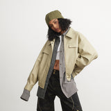 Unisex Pu Jacket PU Leather Jacket Loose Hot Girl