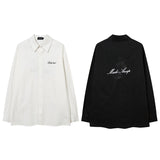 Long Sleeve Shirt Rose Embroidery Baggy Coat