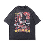 Men T-Shirt NBA Star Cartoon Print Distressed