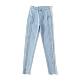 Women Jeans Stretch Slim Fit Burrs