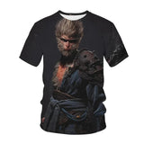 Black Myth Wukong Game T-shirt 3D Printed Short Sleeve