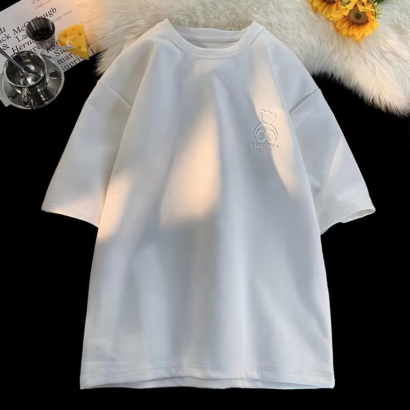 Men T Shirt Suede Loose Casual