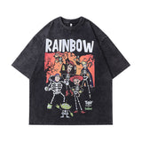 Men T-Shirt Cartoon Vintage Print Distressed