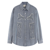 Long Sleeved College Style Denim Vintage