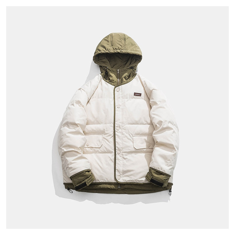 Unisex Coat Fake Two-Piece Winter Splicing Coat