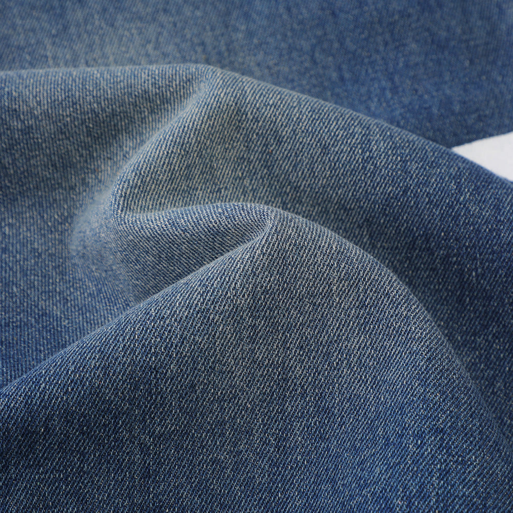 Men Shorts XINGX Printed Denim Shorts Loose Wash Brushed White