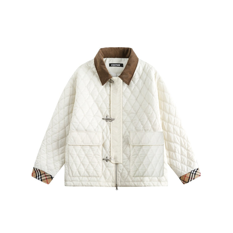 Unisex Coat Diamond Lattice Coat