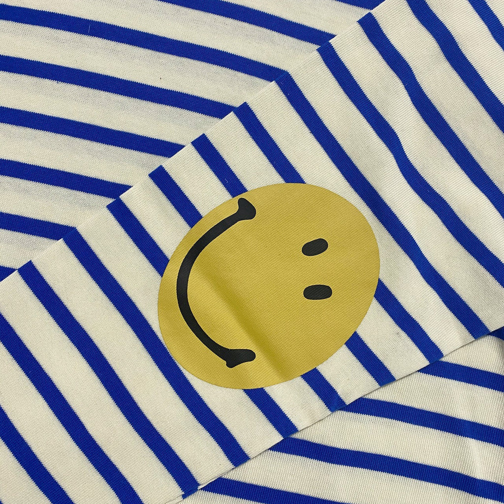 Kapital T Shirt Pingtian Hehong Arm Smiling Face Crew Neck Casual Cotton Striped Long Sleeved T-shirt