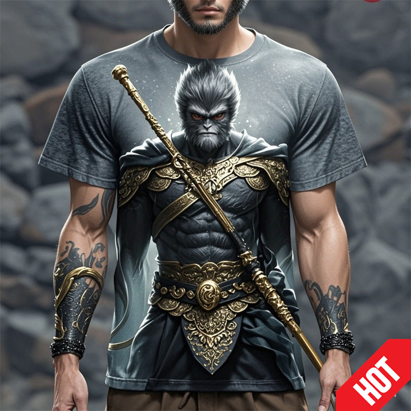Novelty T Shirt For Men Shirt Black Myth Wukong Game 3D Print