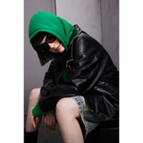 Unisex Pu Jacket Rock Motorcycle Pu Jacket Couple Flip