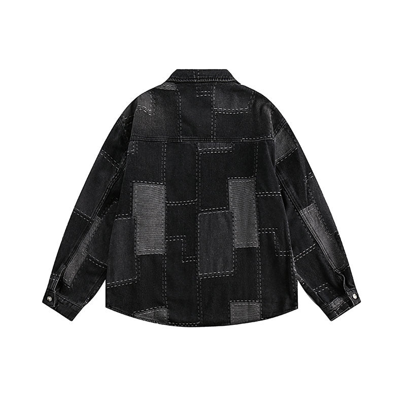 Long Sleeve Retro Contrast Patch