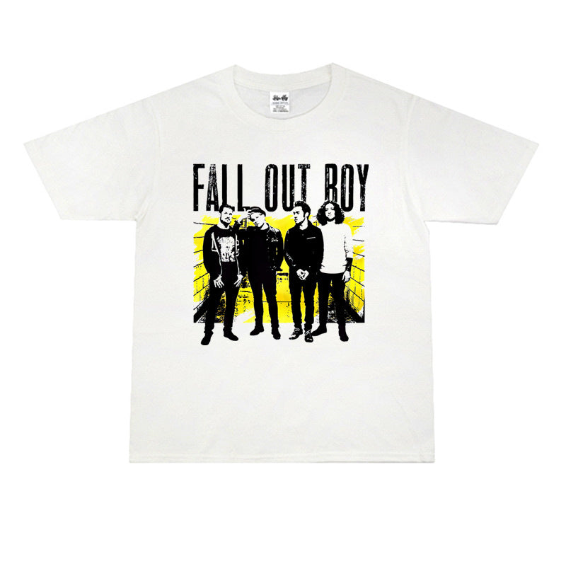 Rock Star T Shirt Fall Out Boy down Boy Rock Cotton T-shirt Cotton Short Sleeve Loose Men and Women
