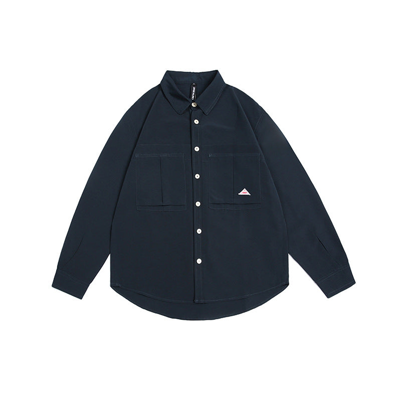 Unisex Shirt Vintage Men's Large Loose Pockets Coat