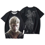 Black Myth Wukong Game T-shirt 3D Printed Short Sleeve