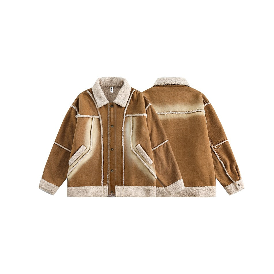 Unisex Coat Loose Winter Lamb Wool Coat