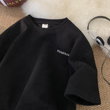 Men T Shirt Waffle Summer Loose Casual