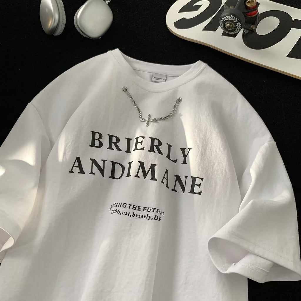 Men's T Shirt Handsome Loose Heavy Cotton