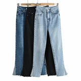 Women Jeans Frayed Loose