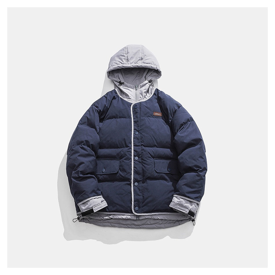 Unisex Coat Fake Two-Piece Winter Splicing Coat