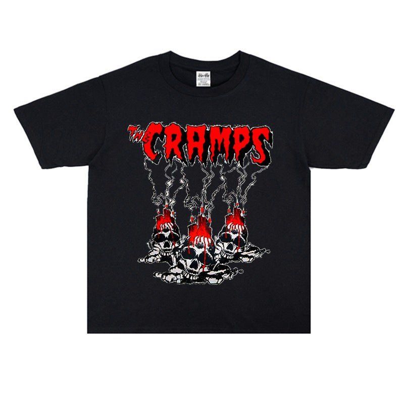 Rock Star T Shirt Underground Psychedelic Garage Punk the Cramps Band Rock Loose T-shirt Short Sleeve