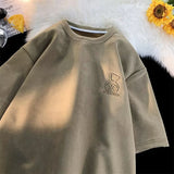 Men T Shirt Suede Loose Casual