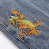 Overalls Men Jumpsuit Embroidered Denim Suspender Pants Fashion Brand Street Tooling Suspender Jumpsuit Straight-Leg Trousers