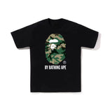 Bape New Contrast Pattern Printed T-shirt Classic Large Roun
