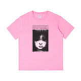 Supreme Men's Alphabet Cartoon Printed Cotton T-shirt Couple