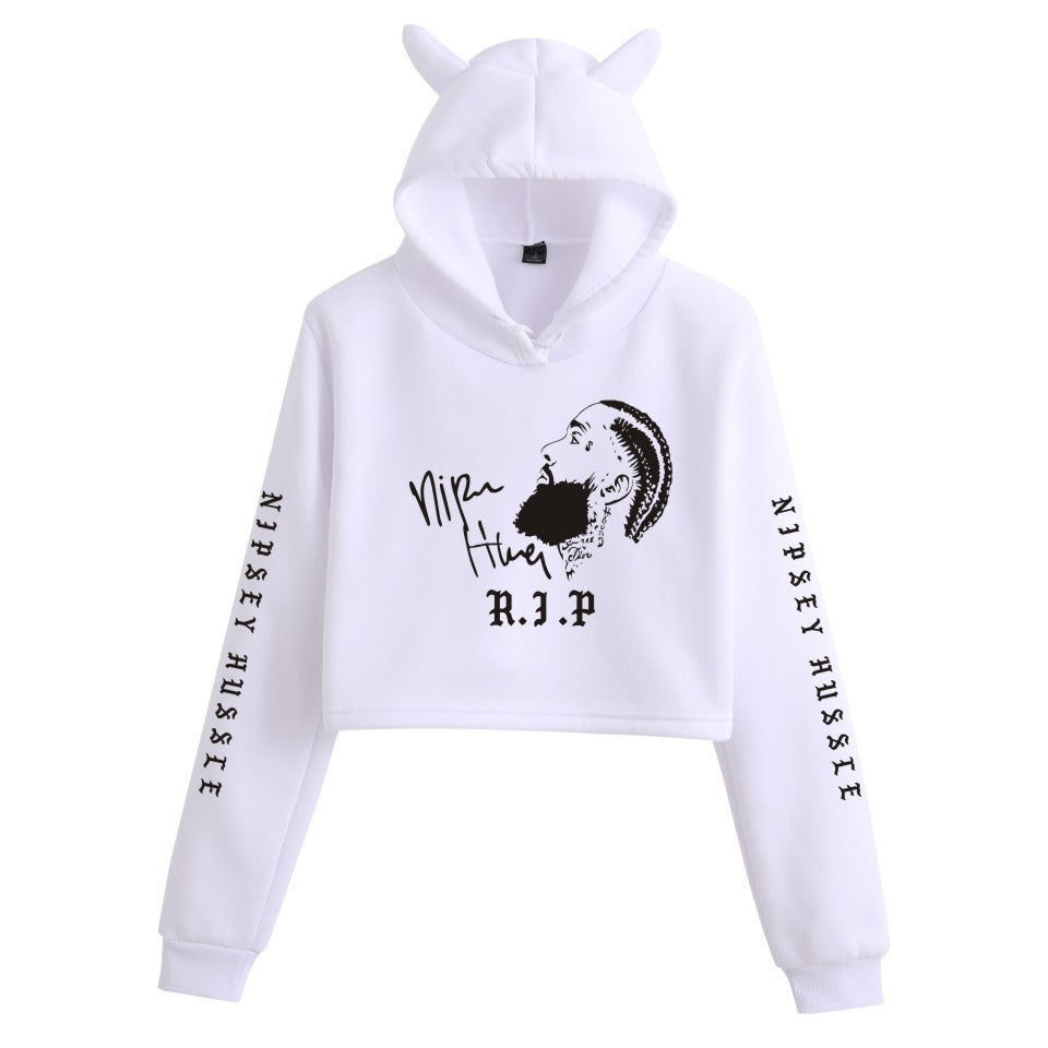 Nipsey Hussle Hoodie Rap Star Trendy Loose Cat Ears for Women
