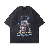 Men T-Shirt Cartoon Vintage Print Distressed