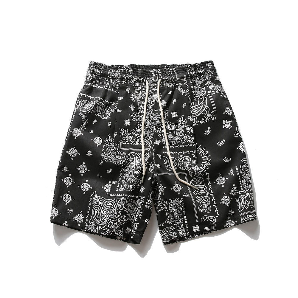 Men Shorts Paisley Shorts Loose Straight Trend Sports