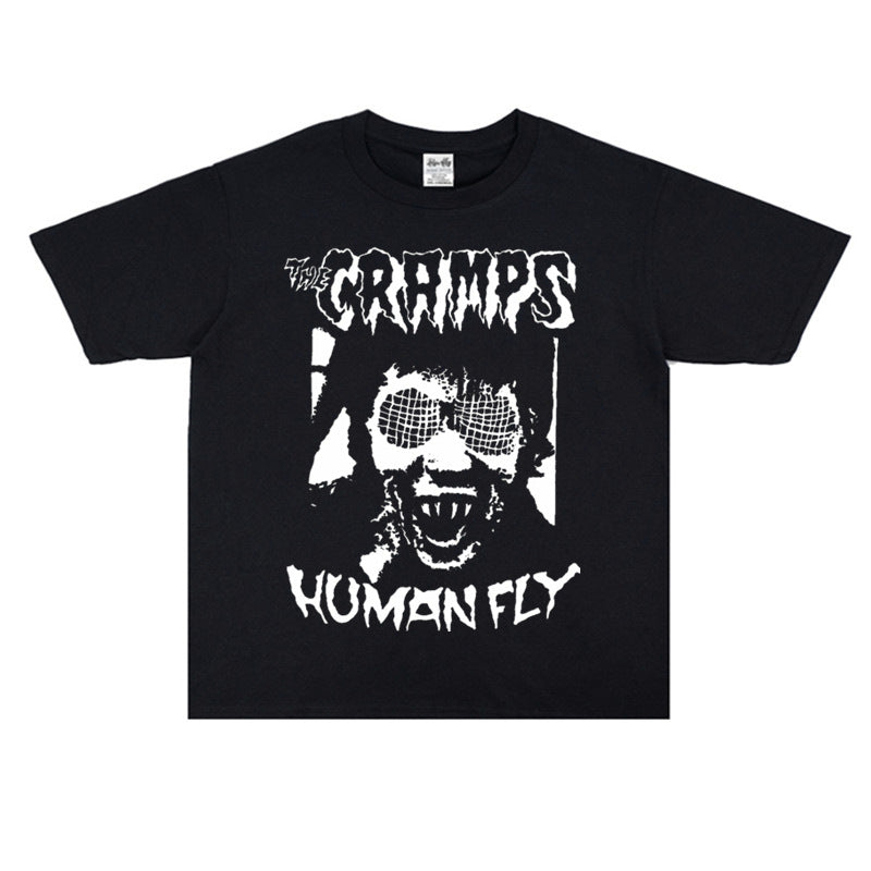 Rock Star T Shirt Underground Psychedelic Garage Punk the Cramps Band Rock Loose T-shirt Short Sleeve