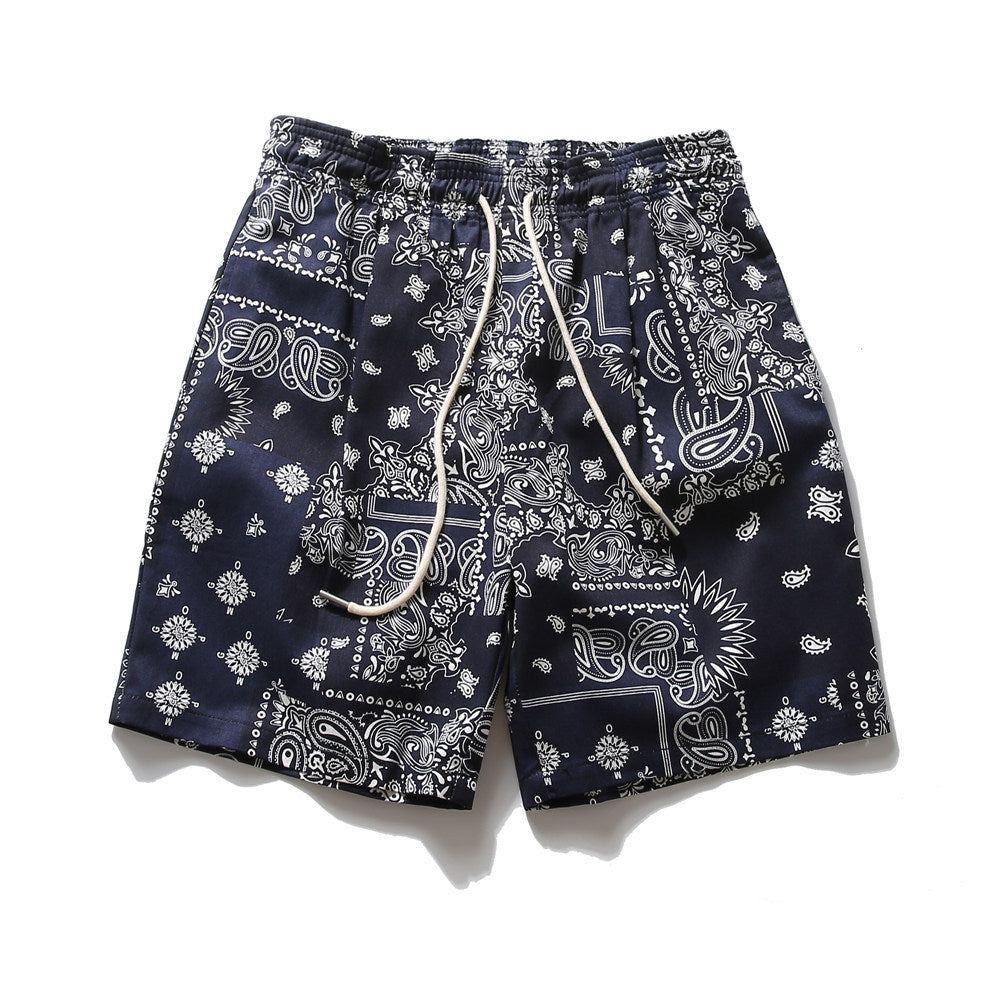 Men Shorts Paisley Shorts Loose Straight Trend Sports