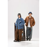 Unisex Pu Jacket PU Leather Cotton-Padded Coat Winter