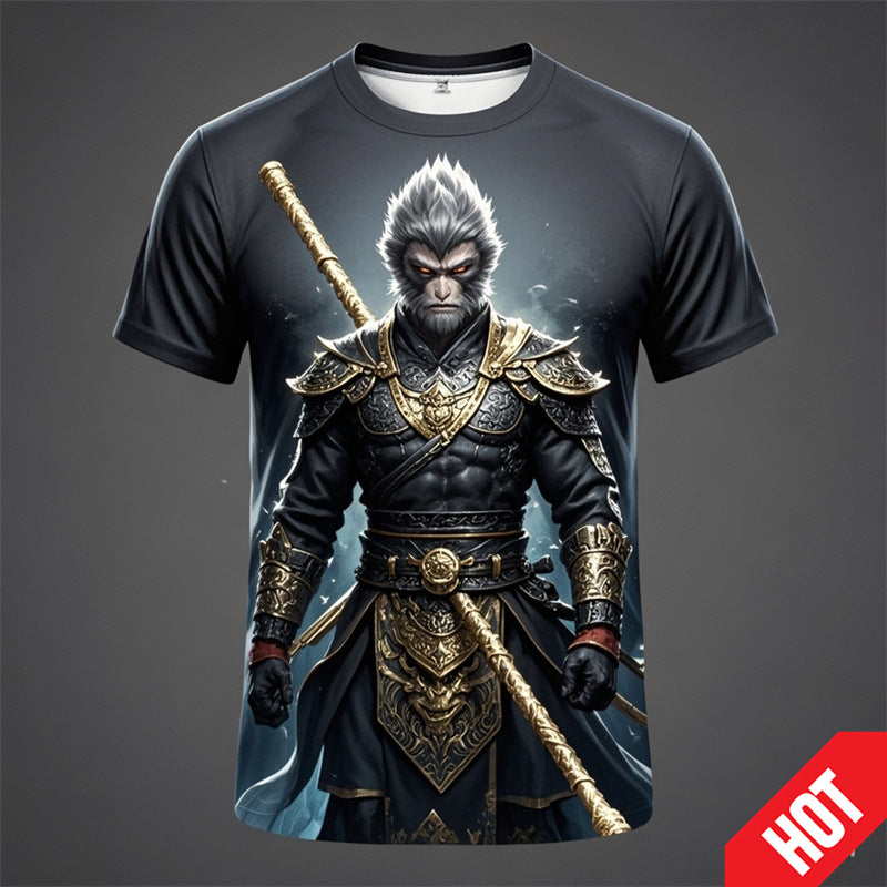 Novelty T Shirt For Men Shirt Black Myth Wukong Game 3D Print