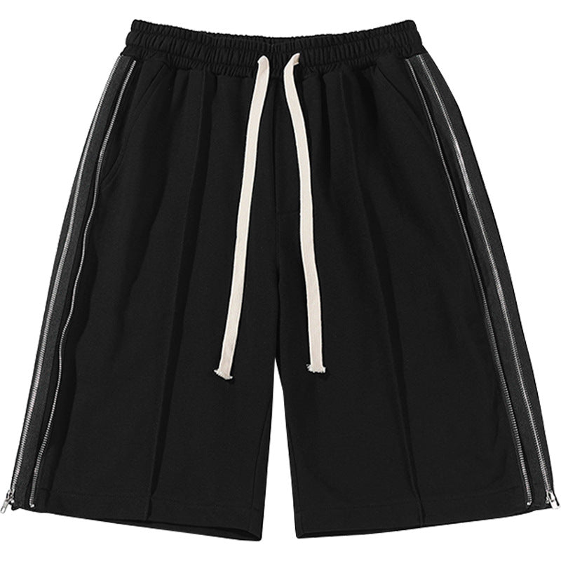 Men Beach Shorts Summer Fashion Casual Zipper Split