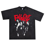 Rock Star T Shirt Fall Out Boy down Boy Rock Cotton T-shirt Cotton Short Sleeve Loose Men and Women