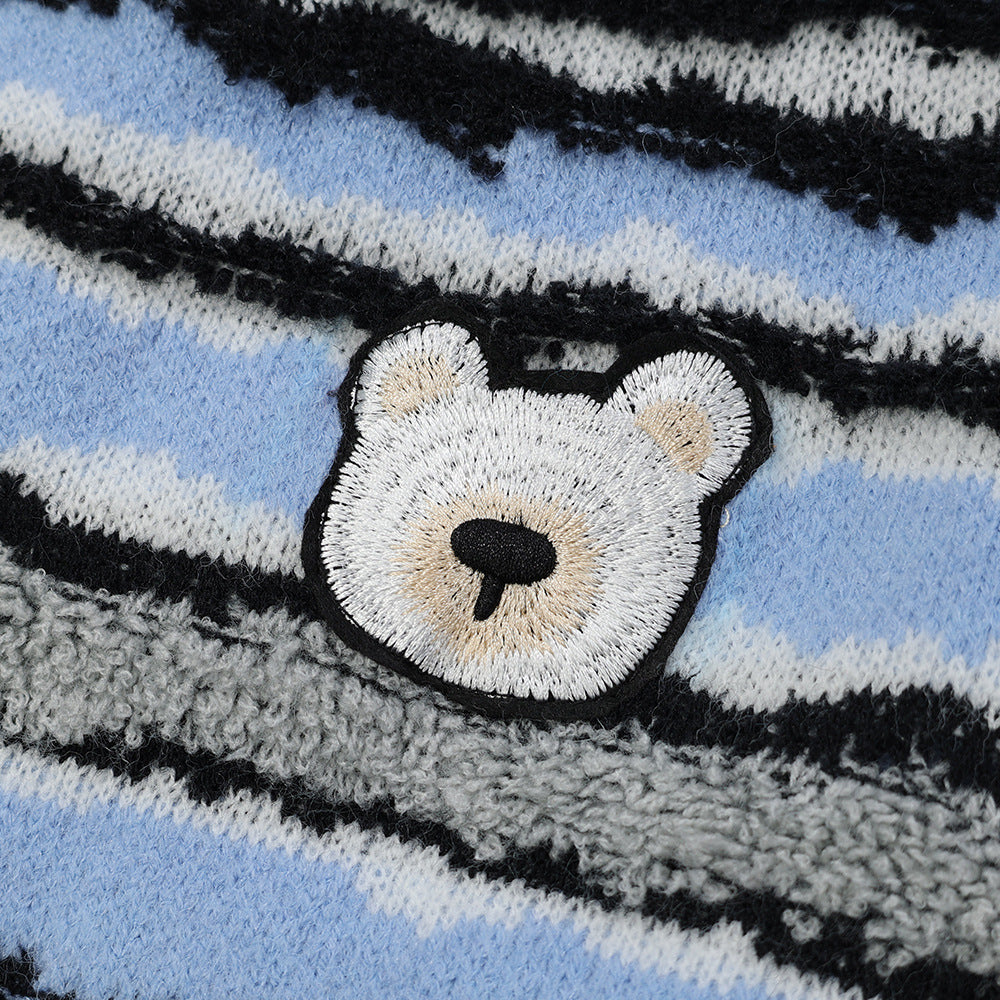 Men Sweater Striped Sweater Loose Casual